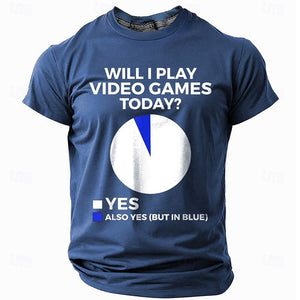 Camiseta divertida de juego para hombre, camiseta de manga corta, camiseta con estampado 3D, cuello redondo, moda urbana, ropa de diario, negra, azul, verde, para verano y primavera, tallas S, M, L, XL, XXL, XXXL.