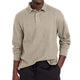 Men's Casual Solid Color Button Lapel Long Sleeve Polo Shirt