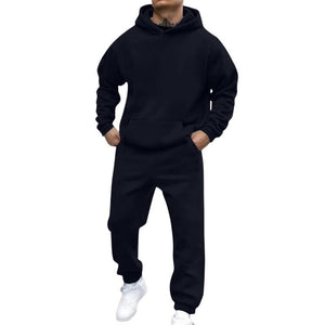 Herren Casual Loose Fleece Langarm Hoodie Jogginghose Set