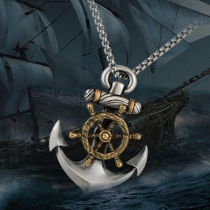 Collar vintage informal de ancla estilo hip hop