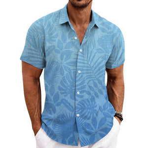 Camisa hawaiana de manga corta estampada para hombre