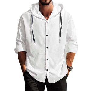 Men's Solid Color Casual Long Sleeve Hoodie