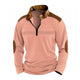 Men's Colorblock Zipper Stand Collar Long Sleeve Casual Sweatshirt