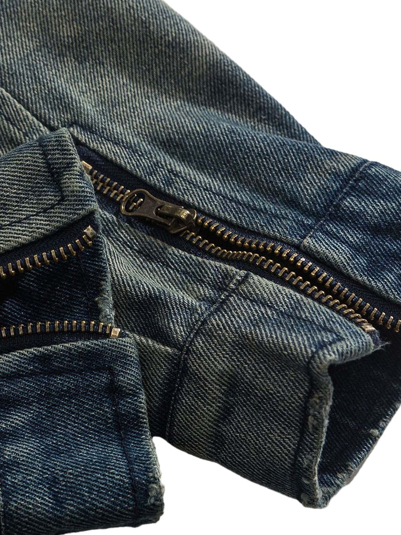 High Street Hip-Hop-Jeansjacke im Used-Look 