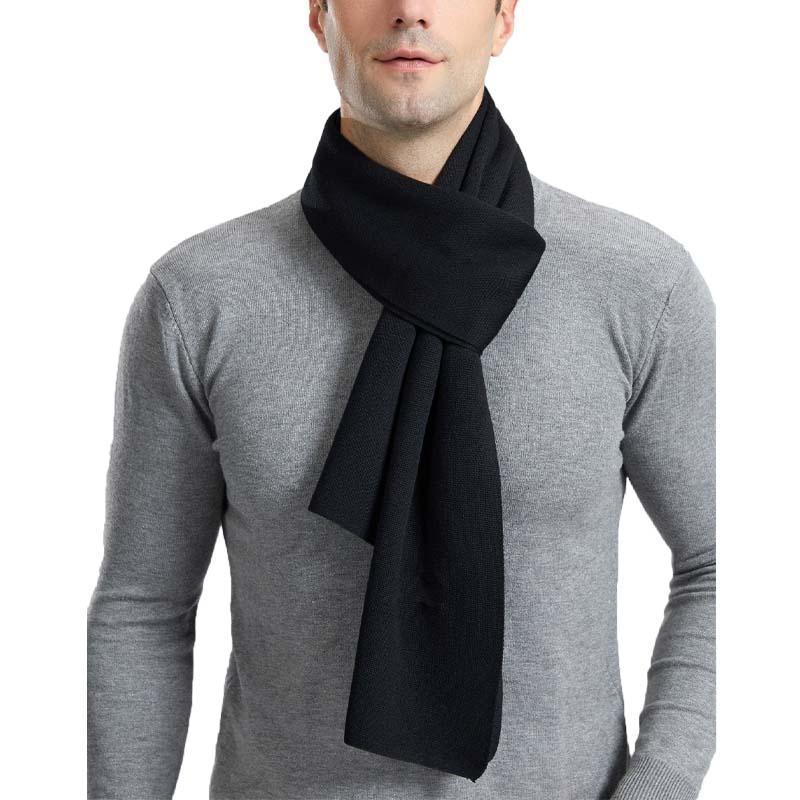 Men's Classic Solid Warm Knit Scarf