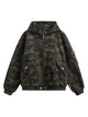 Deconstructed Camouflage Workwear Cardigan Hooded Jacket