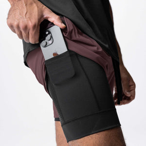 PANTALONES CORTOS PARA CORRER ESENCIALES, 2 EN 1, CON BOLSILLO DE COLORES Y ENTREPIERNA DE 5"