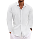 Men's Cotton Linen Lapel Casual Shirt