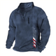 USA FLAG LOOSE SOLID COLOR OUTDOOR WARM AND BREATHABLE TACTICAL MEN'S HOODIE SWEATSHIRT