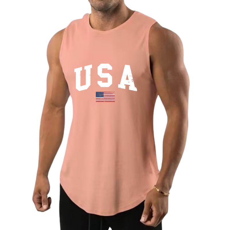 USA FLAG  MOISTURE WICKING ESSENTIALS TANK TOP