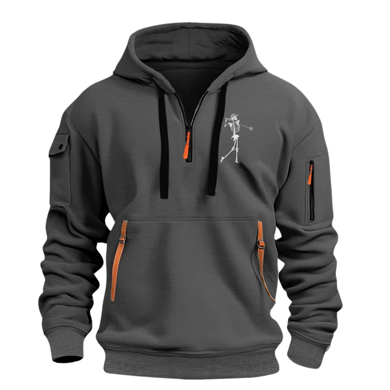 SKULL  ARM POCKET ZIPPER HOODIE