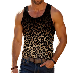 Men's Gradient Leopard Print Tank Top
