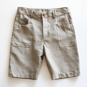 Pantalones cortos de traje casuales, cómodos y transpirables de mezcla de lino para hombre