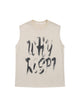 Retro Hip Hop Abstract Letter Print Vests