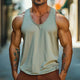 Men's Raw Edge V-Neck Simple Vest