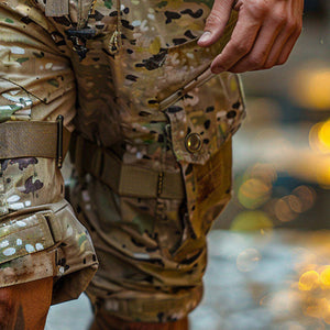 Lässige Cargo-Shorts für Herren mit Camouflage-Muster und elastischer Taille
