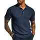 Men's Cable Knit Short Sleeve POLO Shirt