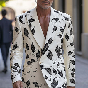 Chaqueta de traje fina estampada de moda de primavera para hombre