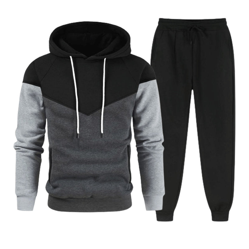 MEN'S COLOR BLOCKED FASHION HOODIE SET MEN'S CASUAL SPORTS SET