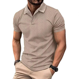 Polo de manga corta con textura jacquard para hombre