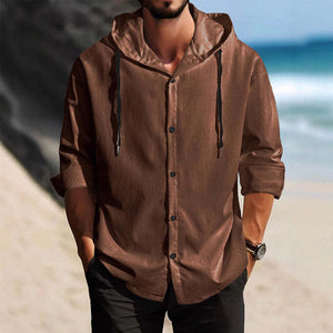 Men's Solid Color Casual Long Sleeve Hoodie