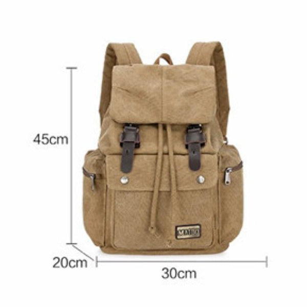 Men's Retro Outdoor Large Capacity Multi-Pocket Canvas Backpack