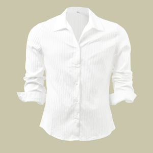 Men's Solid Color Striped Lapel Long Sleeve Shirt