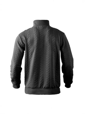 SUDADERA CASUAL CON CUELLO JACQUARD PARA HOMBRE SUDADERA CASUAL CON MEDIA CREMALLERA PARA HOMBRE