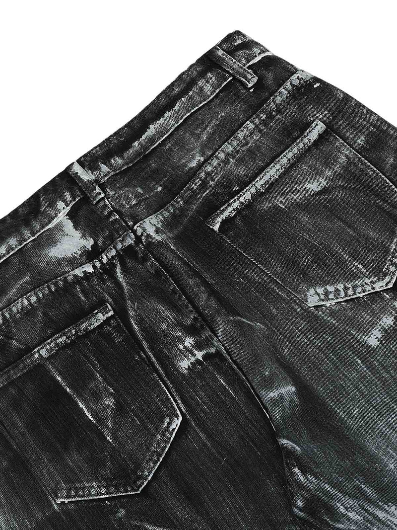 Street Batik Deconstructed Split Jeans