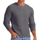 Herren-Strickpullover mit Waffelmuster und Rundhalsausschnitt