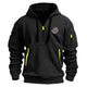 MEN'S CASUAL SPORTS MULTI ZIPPER ARM EMBROIDERY BADGE SWEATSHIRT PULLOVER HOODIE HOODED SWEATSHIRT