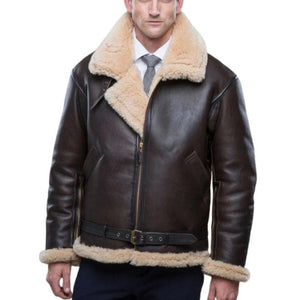 Herrenjacke aus Leder und Samt mit Revers