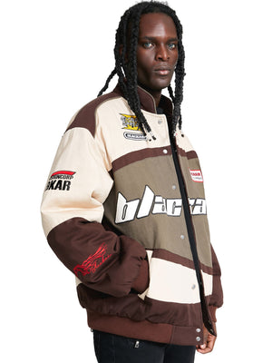 Chaqueta de carreras acolchada de estilo retro 