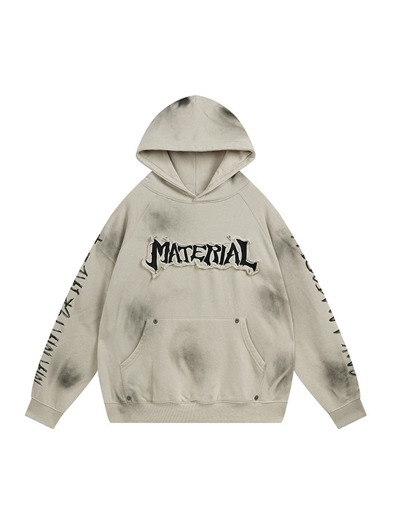 Wasteland Washed Patched Embroidered Hoodie Set