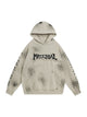 Wasteland Washed Patched Embroidered Hooded Sweatshirt