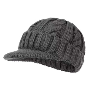 Men's Retro Twisted Short Brim Knitted Hat