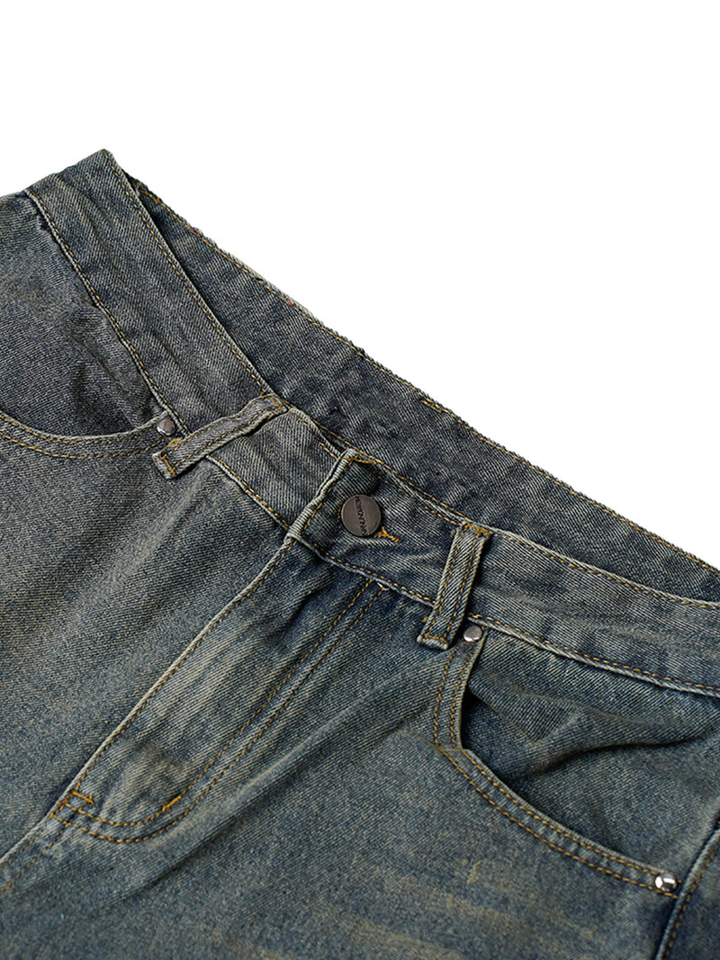 High Street Hip Hop Washed Distressed Jeans