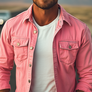 Men's Classic Fashionable Casual Workwear Washed Long-sleeved Shirt