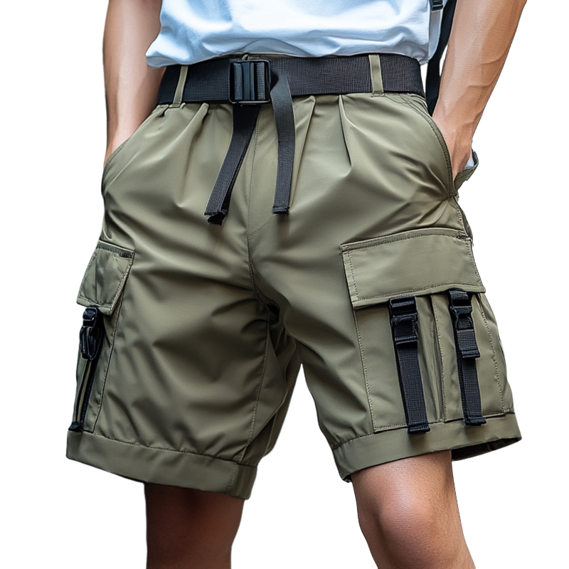 Pantalones cortos cargo informales impermeables con bolsillos grandes para hombre