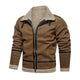 Men's Vintage Suede Lambswool Warm Lapel Zipper Loose Jacket