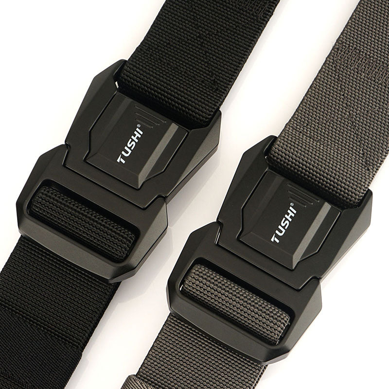 ALUMINUM ALLOY QUICK FUNCTIONAL BUCKLE NYLON ELASTIC WOVEN CANVAS BELT