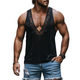 Herrenmode Retro Sexy Spitzennähte Samt Tank Top mit tiefem V-Ausschnitt