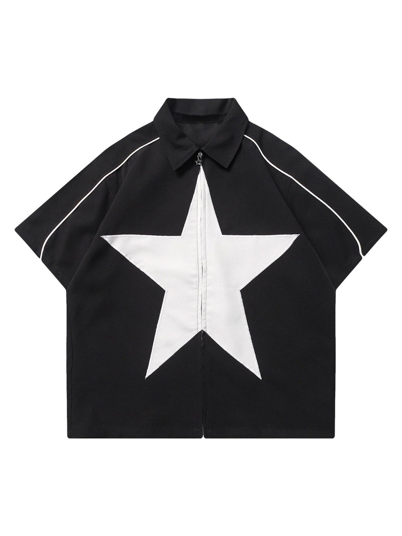 Star Zipper Design Shirt