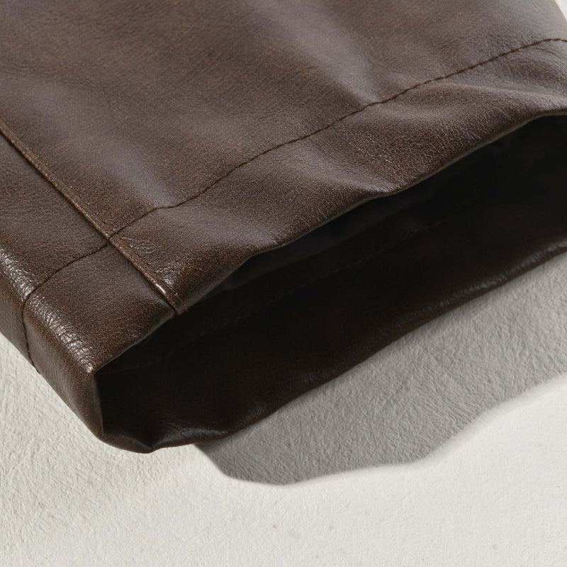 Herren Vintage Reißverschluss Lederjacke