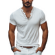 Herren Frühling und Sommer Modisches Kurzarm-T-Shirt aus Baumwolle mit V-Ausschnitt und Spitzennähten