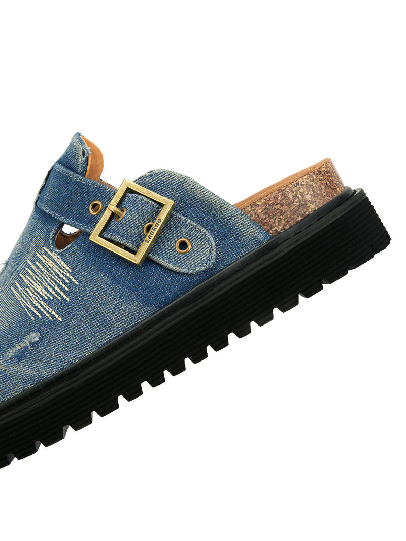 Vintage Denim Embroidered Birkenstocks