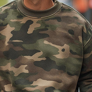 Men's Camouflage Print Crew Neck Sweatshirt