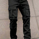 Pantalones cargo casuales multibolsillos de color liso para hombre 