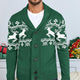 Men's Elk Jacquard Knit Cardigan Jacket