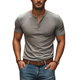 Men's Casual Comfortable Cotton Henley Collar Slim Fit Short Sleeve T-Shirt
